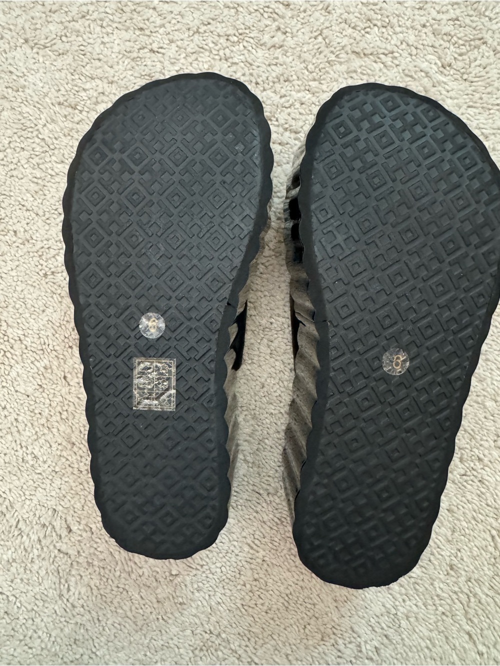 Tory Burch Black Knotted Leather Slide platform Sandals - Picture 4 of 4